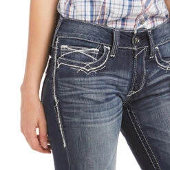 Ariat REAL Mid Rise Stretch Entwined Boot Cut Womens Riding Jean -Lemie Horse Care Shop 10017510 c1131 alt2