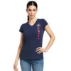Ariat Vertical Logo Short Sleeve Ladies Tee -Lemie Horse Care Shop 10039227 c1146
