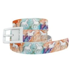 C4 Decidedly Equestrian Ladies Belt With White Buckle