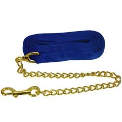 Jacks Lead Flat Nylon With 24 Inch Solid Brass Chain -Lemie Horse Care Shop 1140 c1106