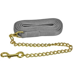 Jacks Lead Flat Nylon With 24 Inch Solid Brass Chain -Lemie Horse Care Shop 1140 c1125