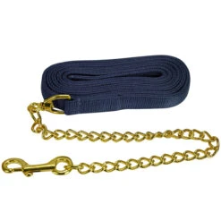Jacks Lead Flat Nylon With 24 Inch Solid Brass Chain -Lemie Horse Care Shop 1140 c1146