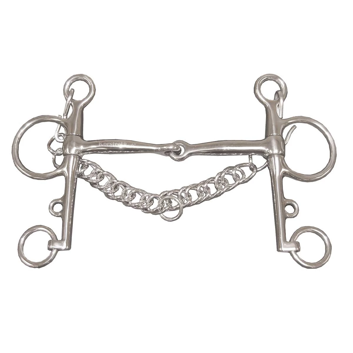 Korsteel Jointed Pelham Bit With 5 In. Cheek 3 Korsteel Jointed Pelham Bit With 5 In. Cheek