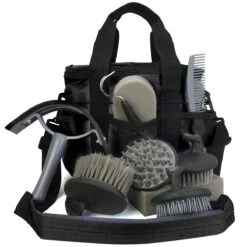 Zipper Lid Grooming Tote Bag With 10 Pc Tool Set