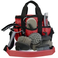 Zipper Lid Grooming Tote Bag With 10 Pc Tool Set 15 Zipper Lid Grooming Tote Bag With 10 Pc Tool Set -Lemie Horse Care Shop 164831 c1158