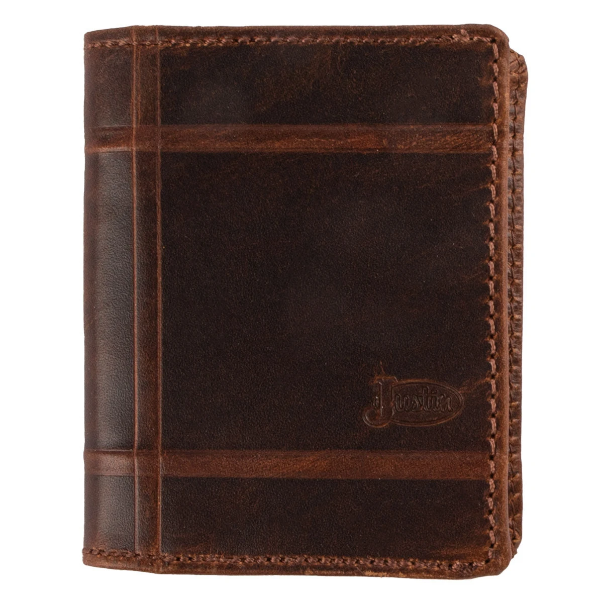 Justin Front Pocket Russet Leather Bifold Mens Wallet 3 Justin Front Pocket Russet Leather Bifold Mens Wallet