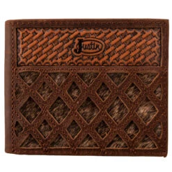 Justin Back Pocket Bifold Mens Wallet - Brindle Inlay -Lemie Horse Care Shop 2172768w3 1