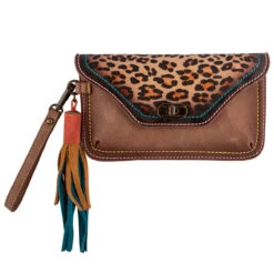 Catchfly Small Clutch Brown And Leopard