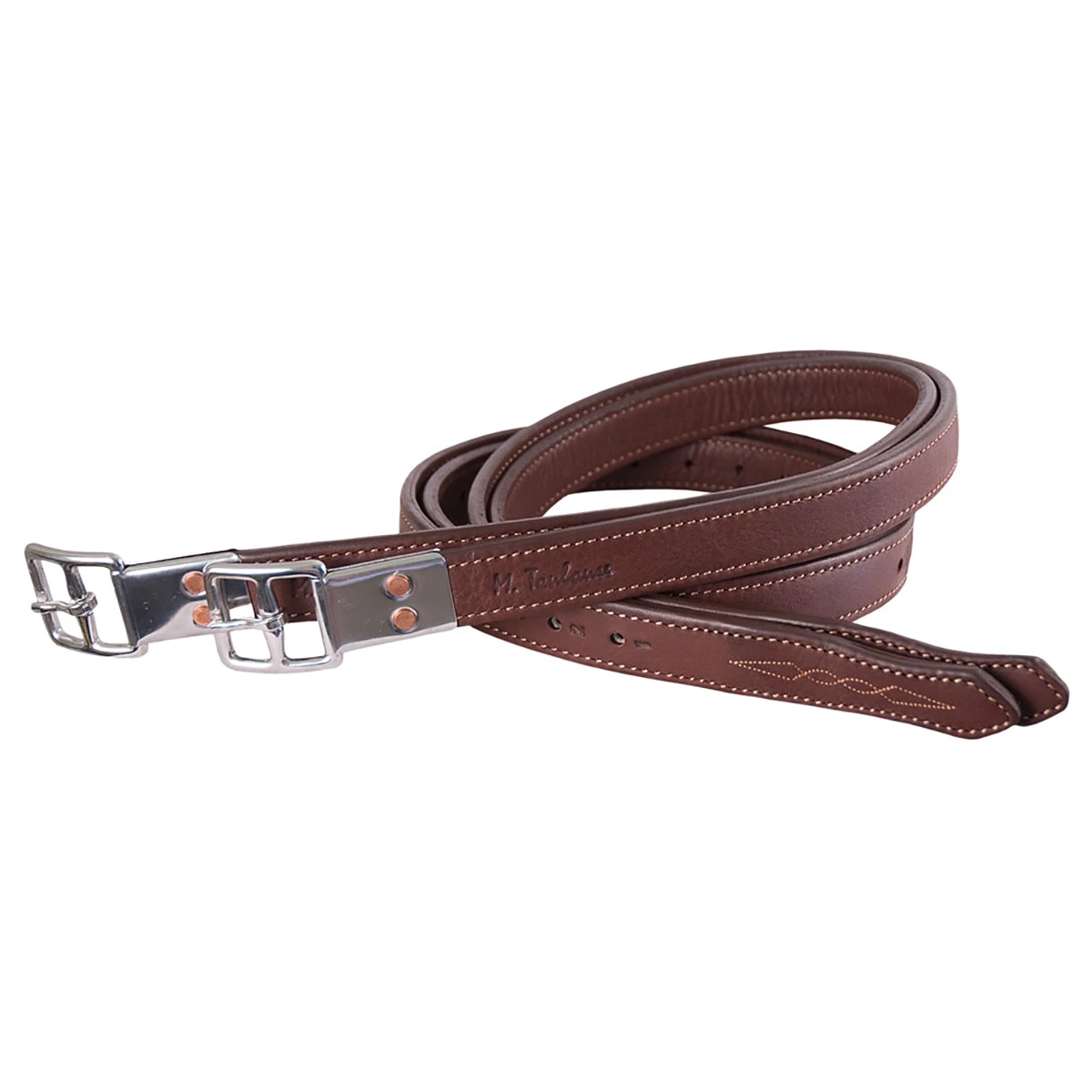 M Toulouse Platinum Fancy Stitch Stirrup Leathers 4 M Toulouse Platinum Fancy Stitch Stirrup Leathers - Image 2