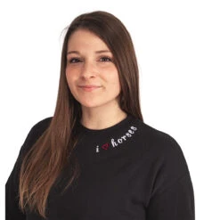 Crewneck Sweatshirt With Collar Emboidery I Heart Horses