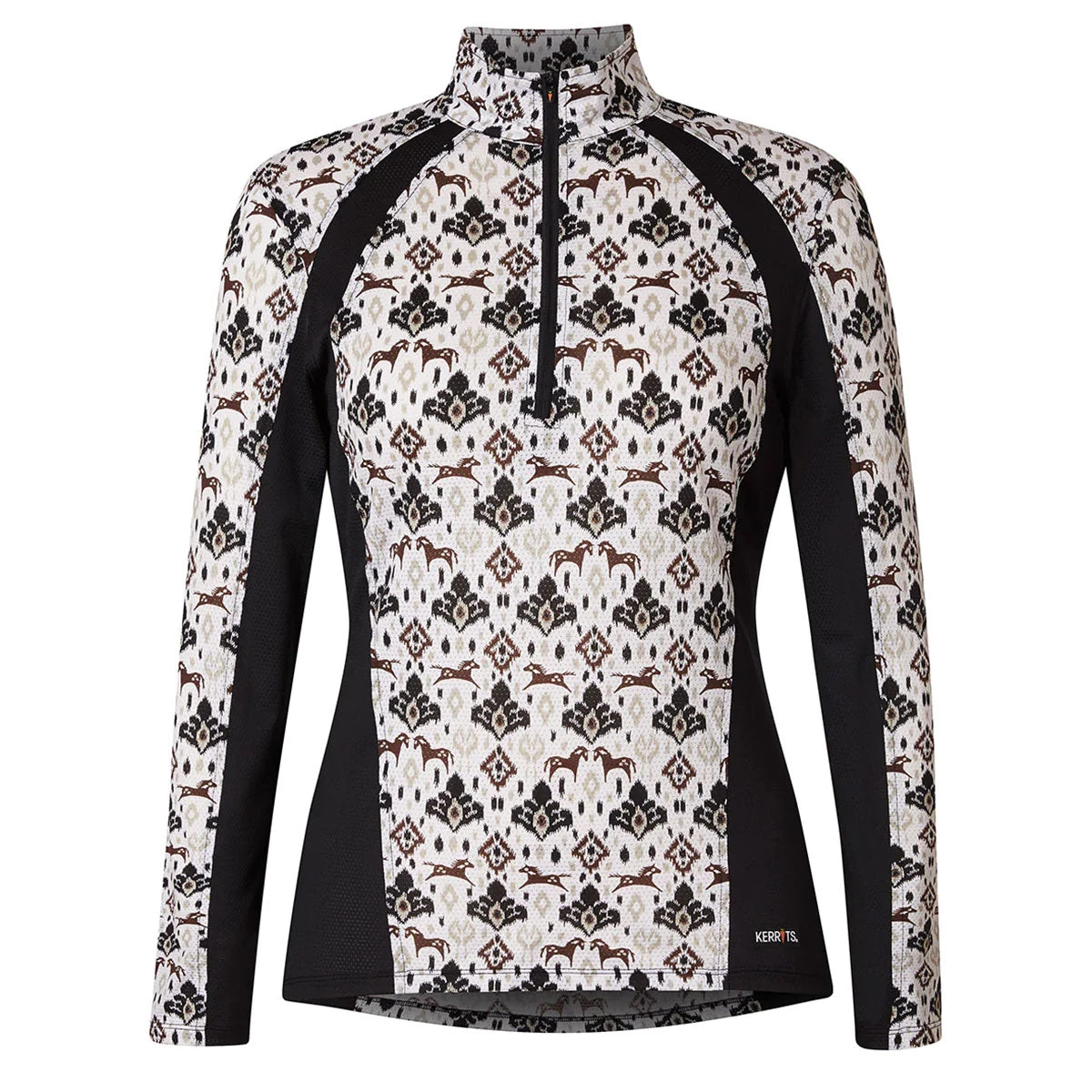 Kerrits Always Cool Ice Fil Long Sleeve Ladies Quarter Zip - Painted Horse 3 Kerrits Always Cool Ice Fil Long Sleeve Ladies Quarter Zip - Painted Horse