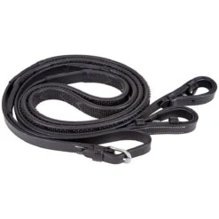 M Toulouse Platinum Raised Leather Rubber Reins