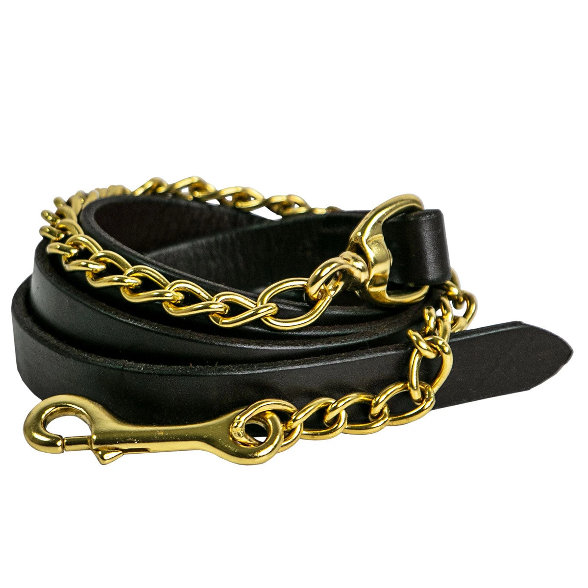 Quiet Creek Leather Lead 24 In Brass Chain 3 Quiet Creek Leather Lead 24 In Brass Chain