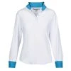 Ovation Jorden Tech Ladies Show Shirt - Blue Horseshoe 1 Ovation Jorden Tech Ladies Show Shirt - Blue Horseshoe -Lemie Horse Care Shop 469609 blh c1172