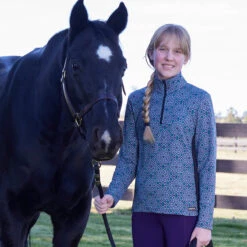Kerrits Iris Starlight Rail Side Quarter Zip Girls Technical -Lemie Horse Care Shop 60295p k c1157 alt1