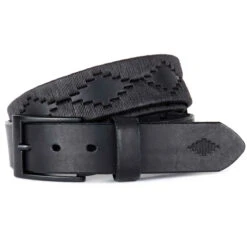 Pampeano Black Bordado Belt