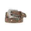Ariat Tooled Turquoise Inlay Ladies Belt -Lemie Horse Care Shop A1513402 c1170