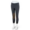 RJ Classics Gulf Zip Front Knee Patch Ladies Breech - Graphite -Lemie Horse Care Shop b7863g gy c1177 alt2