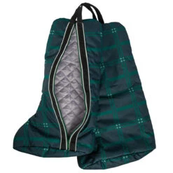 Chestnut Bay Quilted Lined Boot Bag- Hunter Plaid -Lemie Horse Care Shop cb9110 g c1129 alt1