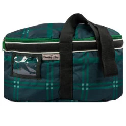 Chestnut Bay Quilted Lined Helmet Bag- Hunter Plaid