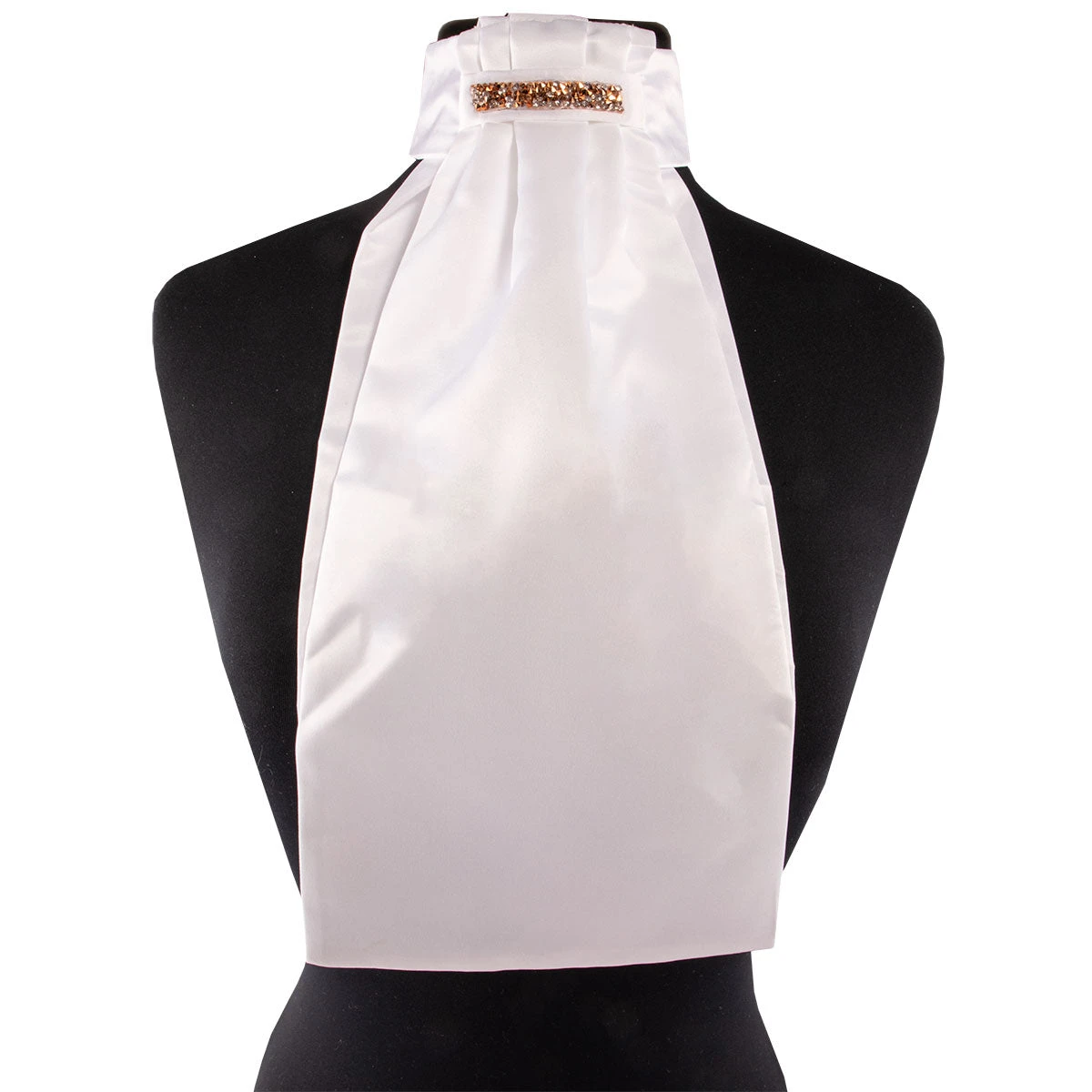 Equetech Deluxe Ready Tied Stock Tie - Rose Gold Crystal 3 Equetech Deluxe Ready Tied Stock Tie - Rose Gold Crystal