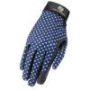 Heritage Performance Ladies Riding Glove - Navy Polka Dot 1 Heritage Performance Ladies Riding Glove - Navy Polka Dot -Lemie Horse Care Shop hg120 l c1146