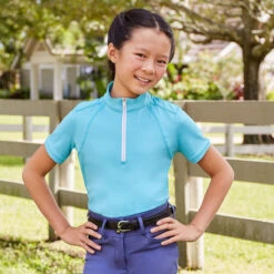 RJ Classics Sasha Jr. 37.5 Short Sleeve Girls Quarter Zip -Lemie Horse Care Shop saj54 c1168